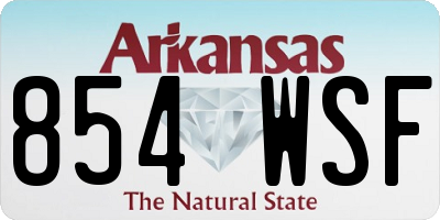 AR license plate 854WSF