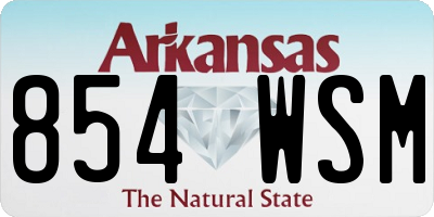 AR license plate 854WSM