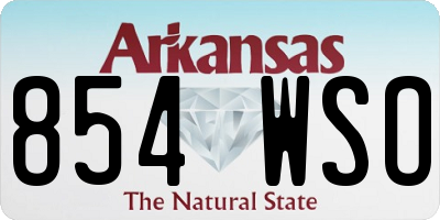 AR license plate 854WSO