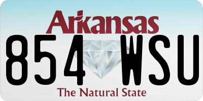 AR license plate 854WSU