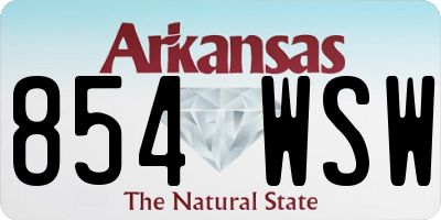 AR license plate 854WSW
