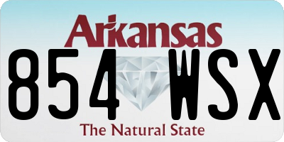 AR license plate 854WSX
