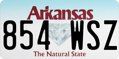 AR license plate 854WSZ