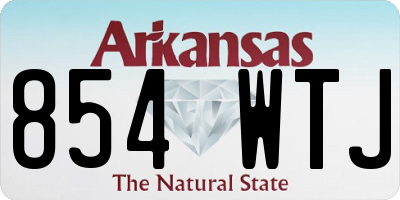 AR license plate 854WTJ