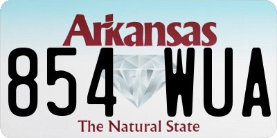 AR license plate 854WUA