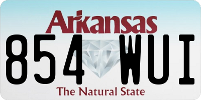 AR license plate 854WUI