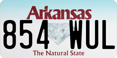 AR license plate 854WUL
