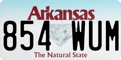 AR license plate 854WUM