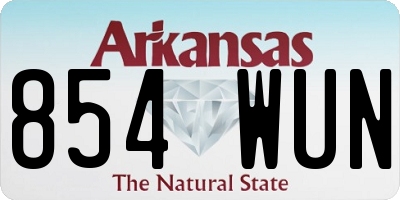 AR license plate 854WUN