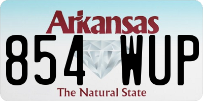 AR license plate 854WUP