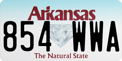 AR license plate 854WWA