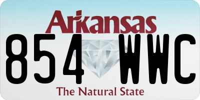 AR license plate 854WWC