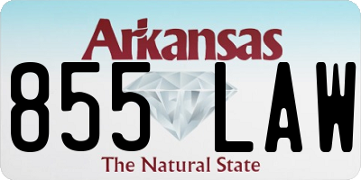 AR license plate 855LAW