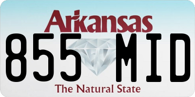 AR license plate 855MID