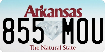 AR license plate 855MOU