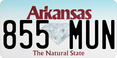 AR license plate 855MUN