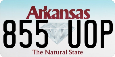 AR license plate 855UOP