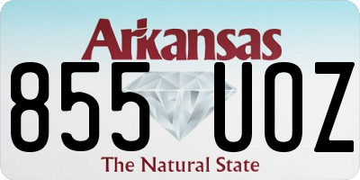 AR license plate 855UOZ