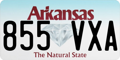 AR license plate 855VXA