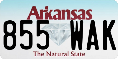 AR license plate 855WAK