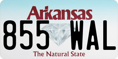 AR license plate 855WAL