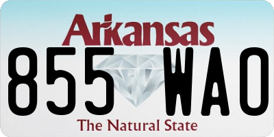 AR license plate 855WAO
