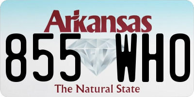 AR license plate 855WHO
