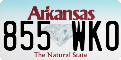 AR license plate 855WKO
