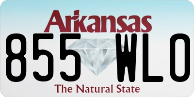 AR license plate 855WLO