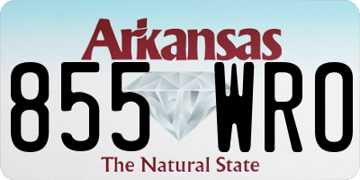 AR license plate 855WRO