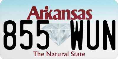 AR license plate 855WUN