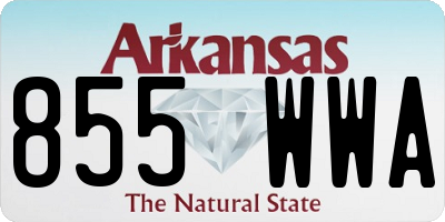 AR license plate 855WWA