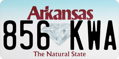 AR license plate 856KWA