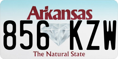 AR license plate 856KZW