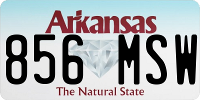 AR license plate 856MSW