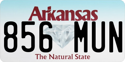 AR license plate 856MUN