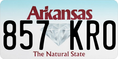 AR license plate 857KRO