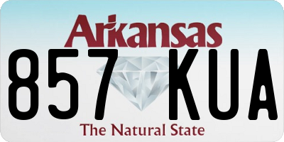 AR license plate 857KUA