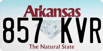 AR license plate 857KVR