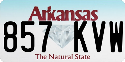 AR license plate 857KVW