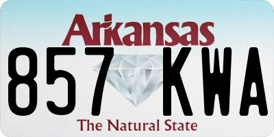 AR license plate 857KWA