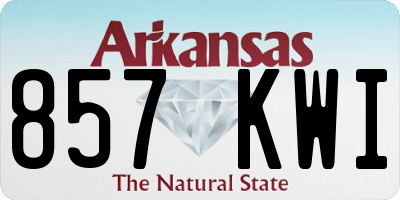 AR license plate 857KWI