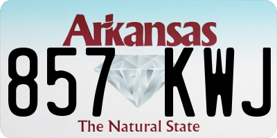 AR license plate 857KWJ