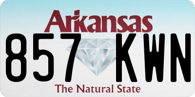AR license plate 857KWN