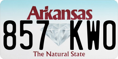 AR license plate 857KWO