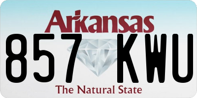 AR license plate 857KWU