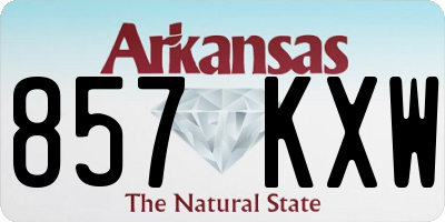 AR license plate 857KXW