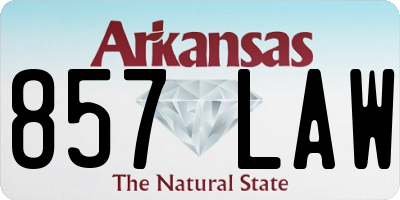 AR license plate 857LAW