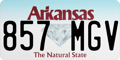 AR license plate 857MGV