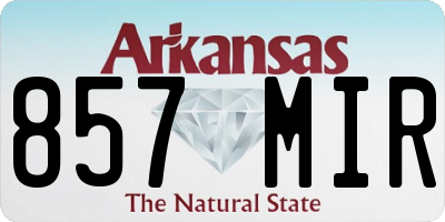 AR license plate 857MIR